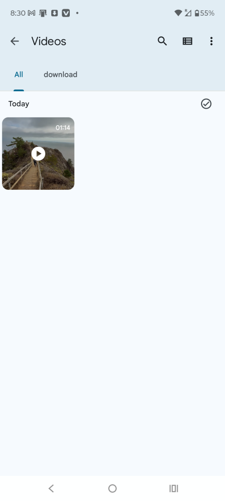 video downloaded on your andorid phone